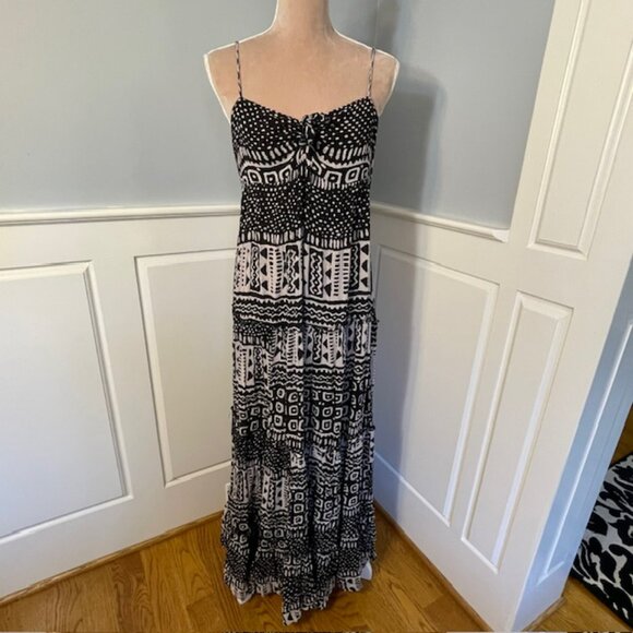 Ralph Lauren Denim & Supply Tribal Abstract Flowy Tiered Maxi Dress Medium - Picture 2 of 11